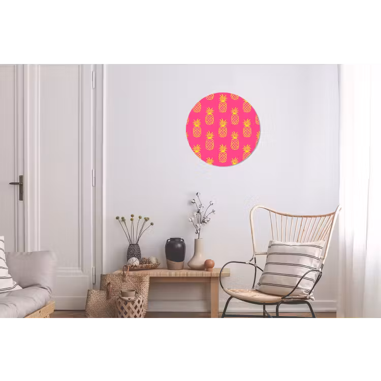 Wandcirkel - Aluminium - Ananas - Trendy - Roze — 2