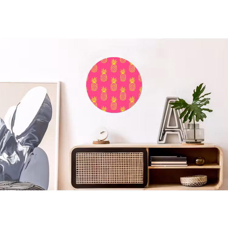 Wandcirkel - Aluminium - Ananas - Trendy - Roze — 3