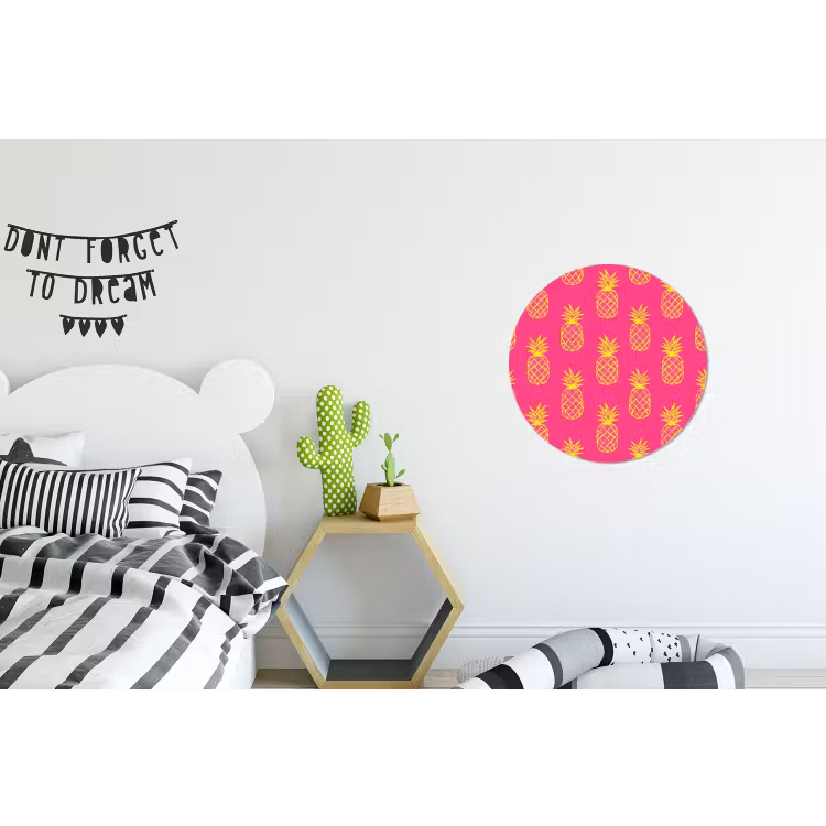 Wandcirkel - Aluminium - Ananas - Trendy - Roze — 5