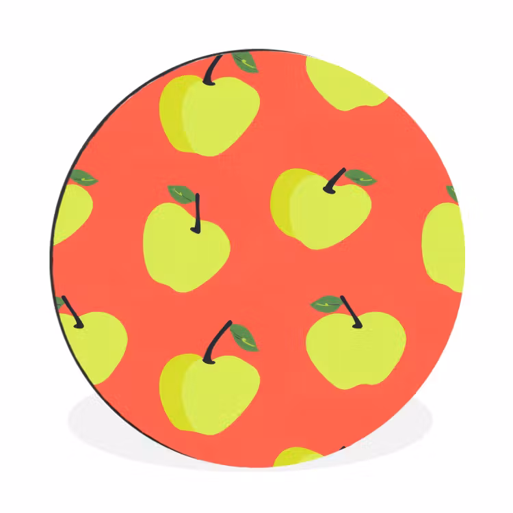 Wandcirkel - Aluminium - Appels - Modern - Groen — 1