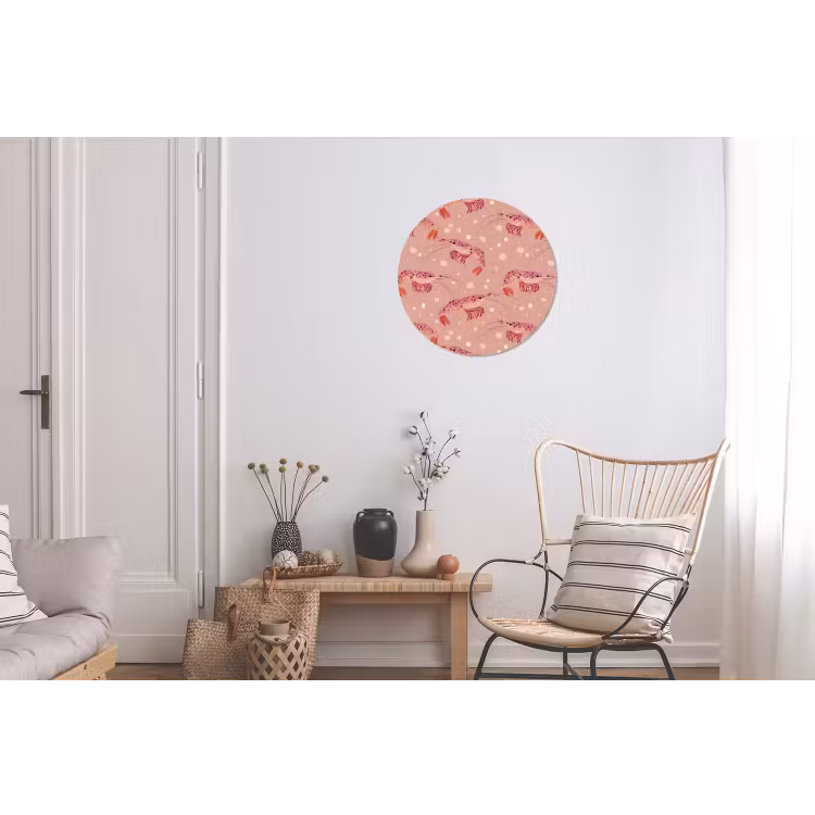 Wandcirkel - Aluminium - Garnalen - Stippen - Roze — 2