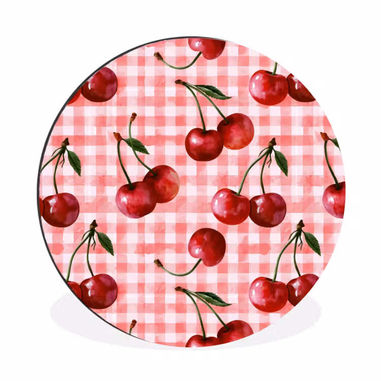 Wandcirkel - Aluminium - Kersen - Blokken - Rood — 1