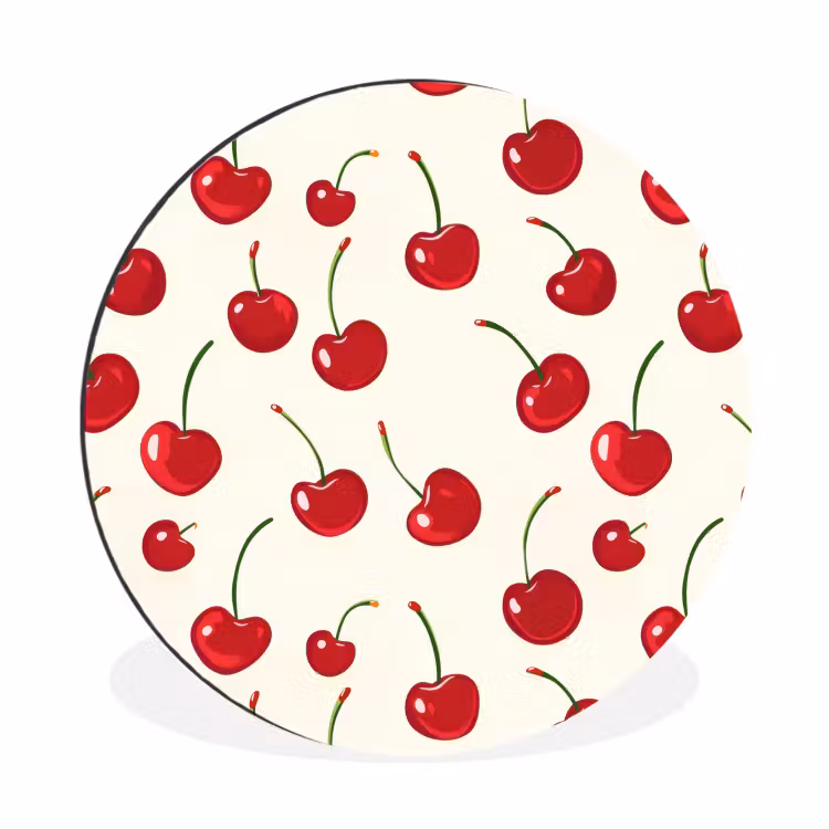 Wandcirkel - Aluminium - Kersen - Minimalistisch - Rood — 1