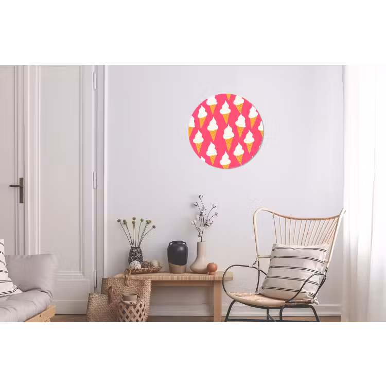 Wandcirkel - Aluminium - Softijs - Horentje - Roze — 2