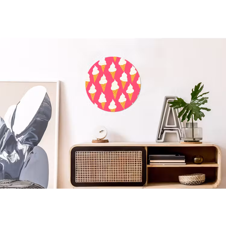 Wandcirkel - Aluminium - Softijs - Horentje - Roze — 3