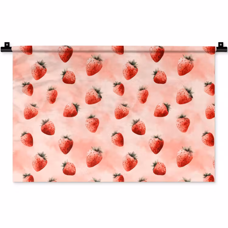 Wandkleed - Aardbei - Patroon - Roze — 1