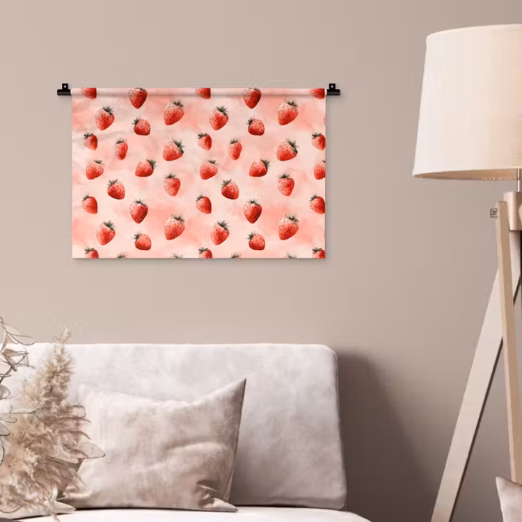Wandkleed - Aardbei - Patroon - Roze — 2