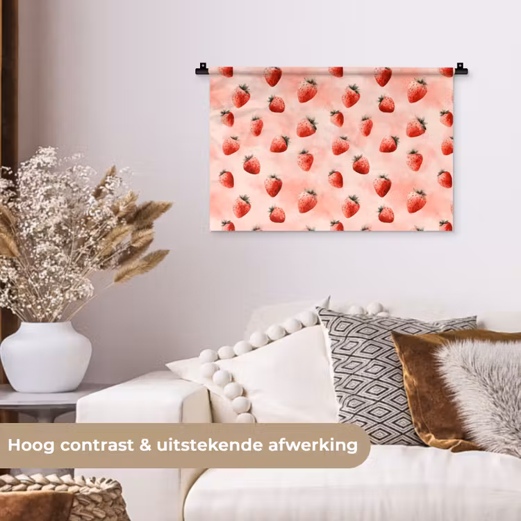 Wandkleed - Aardbei - Patroon - Roze — 4