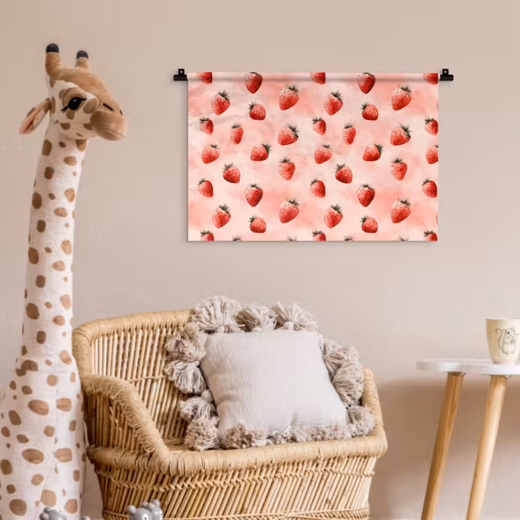 Wandkleed - Aardbei - Patroon - Roze — 5