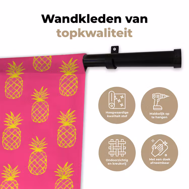 Wandkleed - Ananas - Trendy - Roze — 3