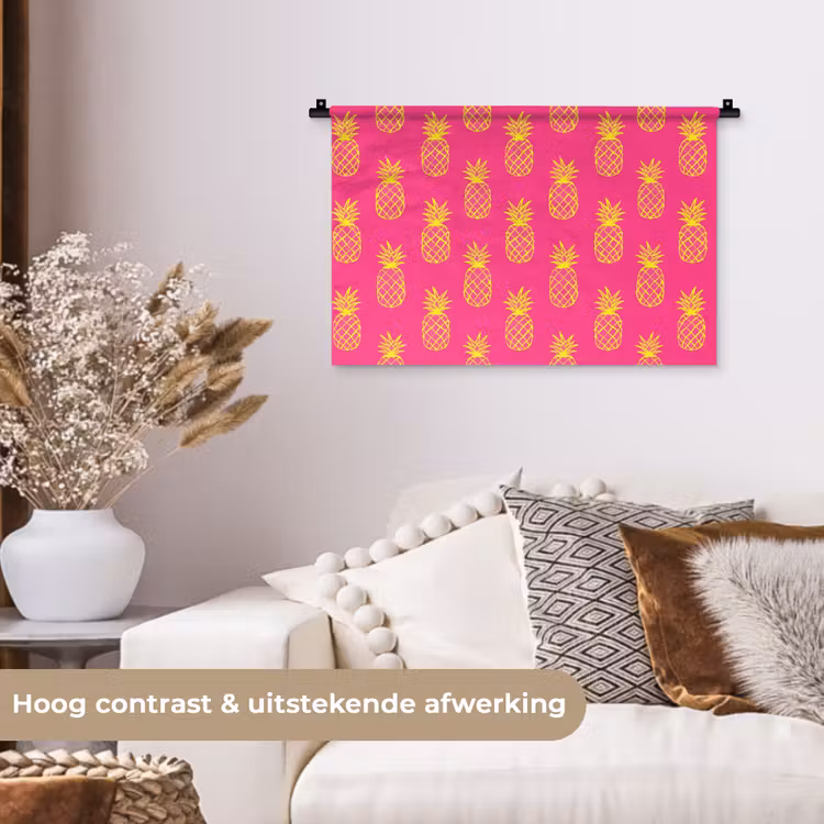 Wandkleed - Ananas - Trendy - Roze — 4