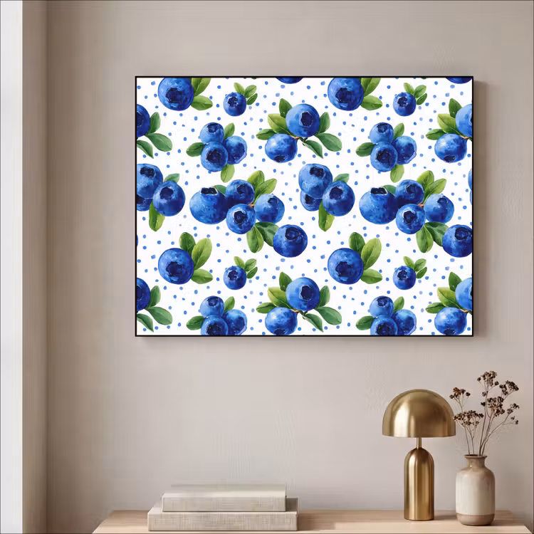 Art Frame - Bessen - Patroon - Blauw — 5