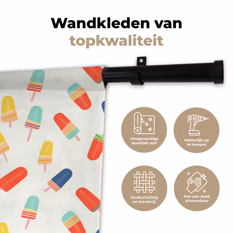 Wandkleed - IJsjes - Speels - Kleurrijk — 3
