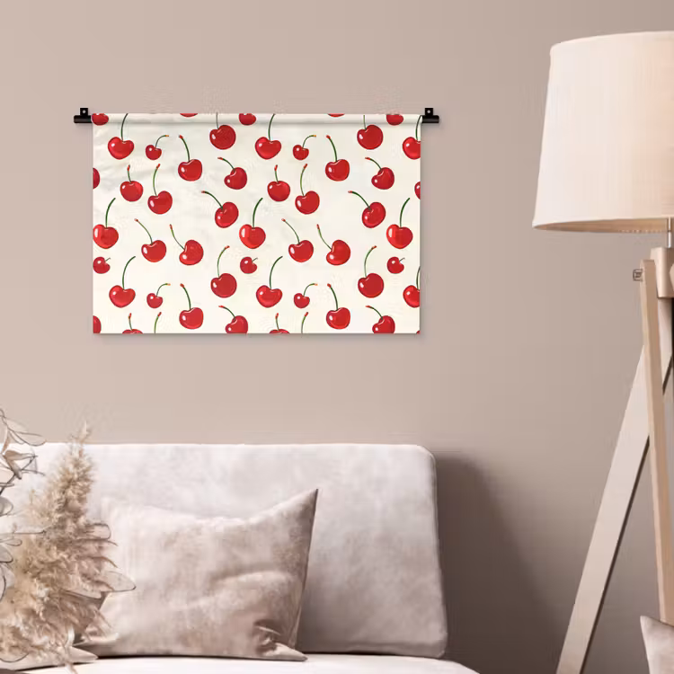 Wandkleed - Kersen - Minimalistisch - Rood — 2
