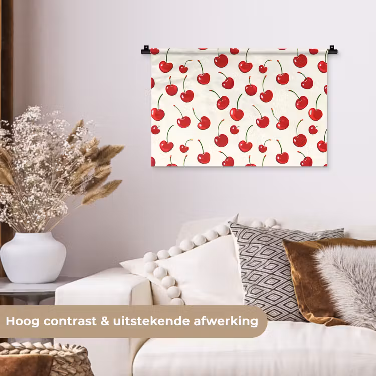 Wandkleed - Kersen - Minimalistisch - Rood — 4