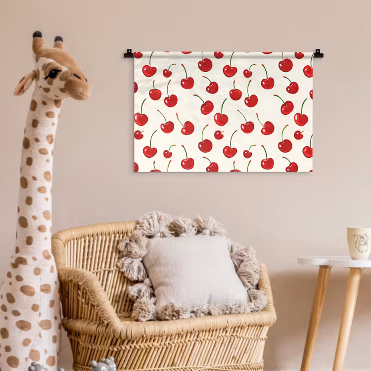 Wandkleed - Kersen - Minimalistisch - Rood — 5