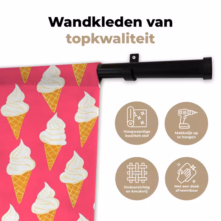 Wandkleed - Softijs - Horentje - Roze — 3