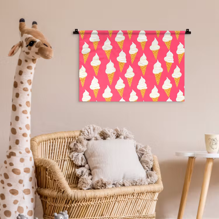 Wandkleed - Softijs - Horentje - Roze — 5