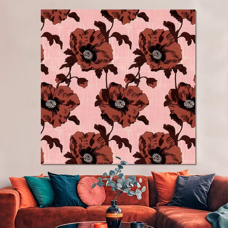 Forex - Bloemen - Retro - Rood — 3