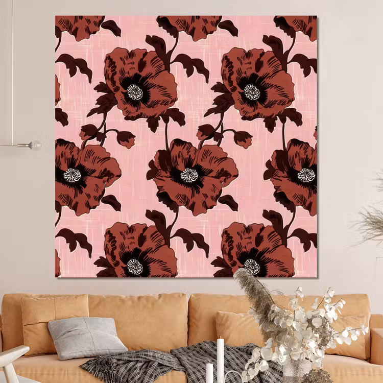 Forex - Bloemen - Retro - Rood — 4