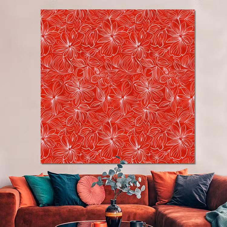 Forex - Bloemen - Patroon - Rood — 3