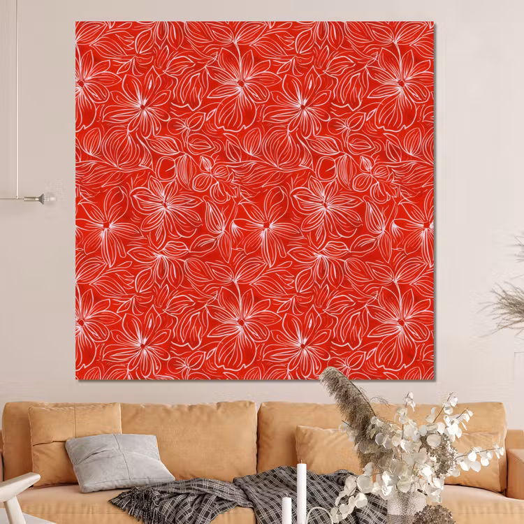 Forex - Bloemen - Patroon - Rood — 4
