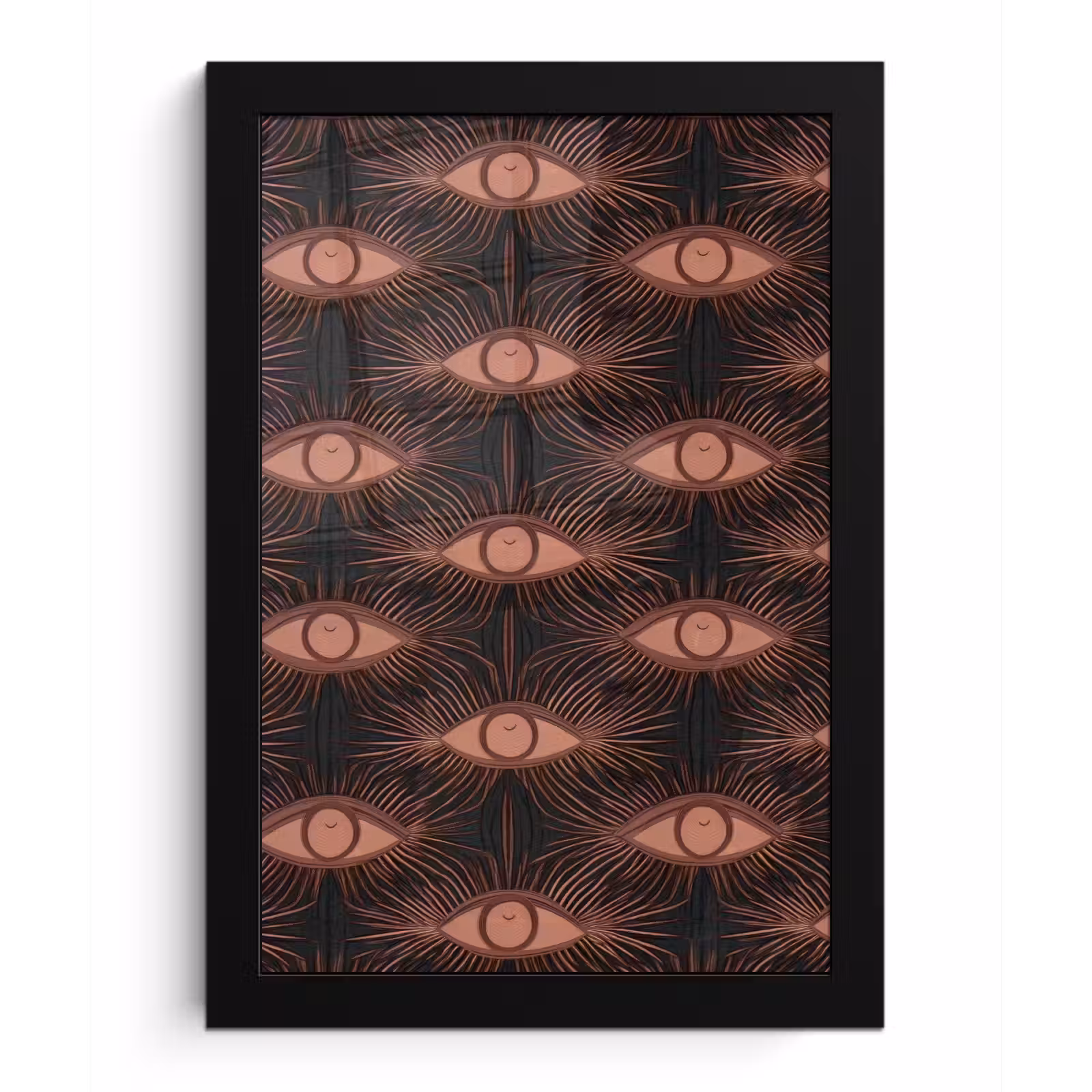 Poster met lijst - Boheems - Oog - Bruin — 1