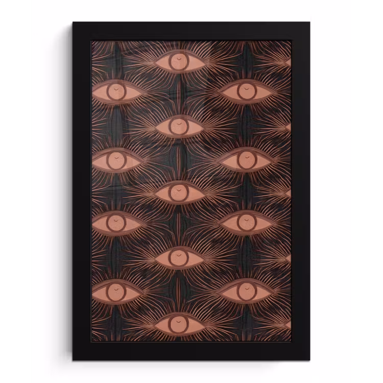Poster met lijst - Boheems - Oog - Bruin — 1