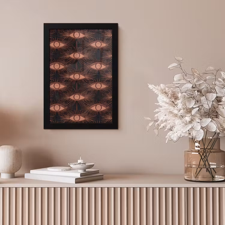 Poster met lijst - Boheems - Oog - Bruin — 5