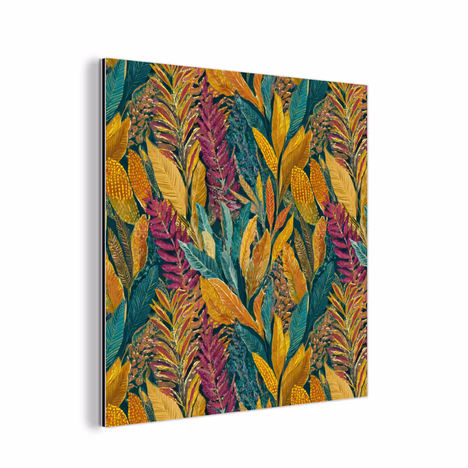 Aluminium schilderij - Tropische - Botanisch - Patroon - Kleurrijk - Exotisch — 1