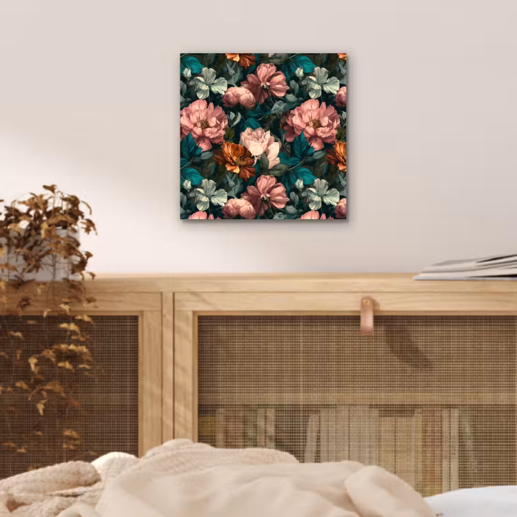 Aluminium schilderij - Bloemen - Schilderachtig - Patroon - Roze — 4