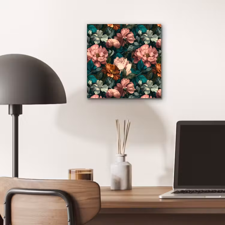 Aluminium schilderij - Bloemen - Schilderachtig - Patroon - Roze — 6