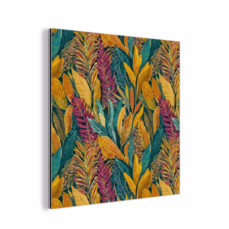Aluminium schilderij - Tropische - Botanisch - Patroon - Kleurrijk - Exotisch — 1