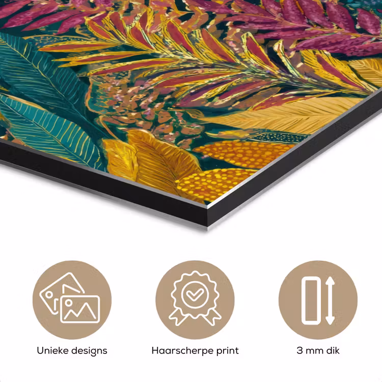 Aluminium schilderij - Tropische - Botanisch - Patroon - Kleurrijk - Exotisch — 7