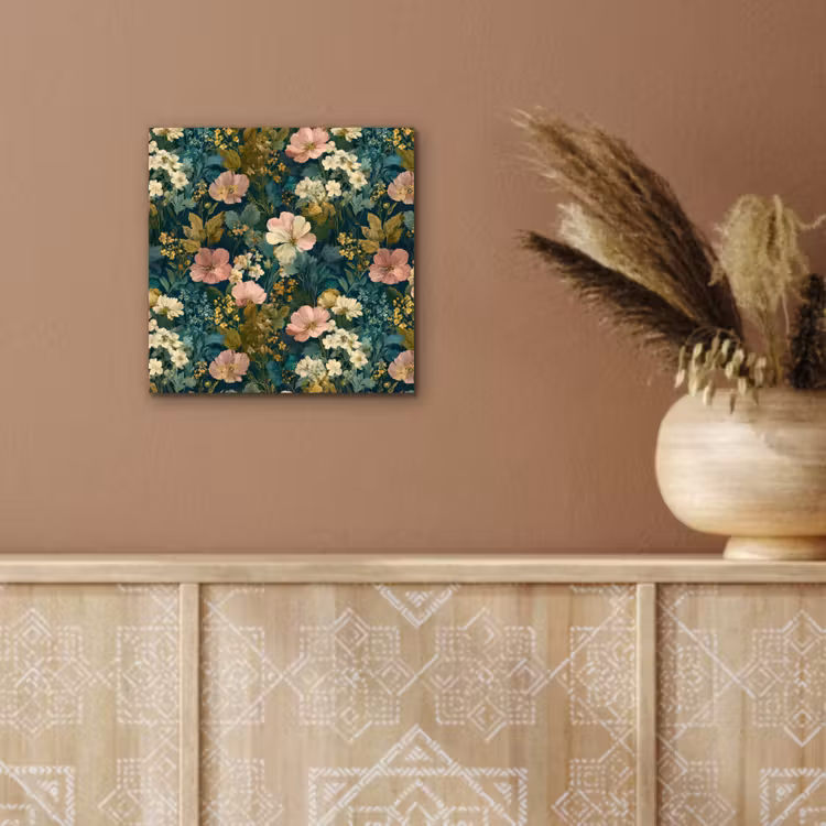 Aluminium schilderij - Wilde bloemen - Botanisch - Patroon - Roze - Romantisch — 5