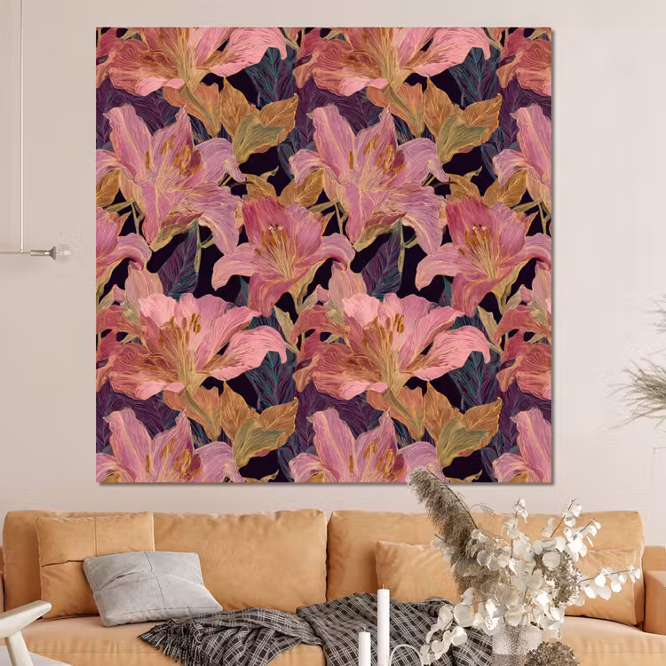 Forex - Lelies - Patroon - Roze - Goud — 4