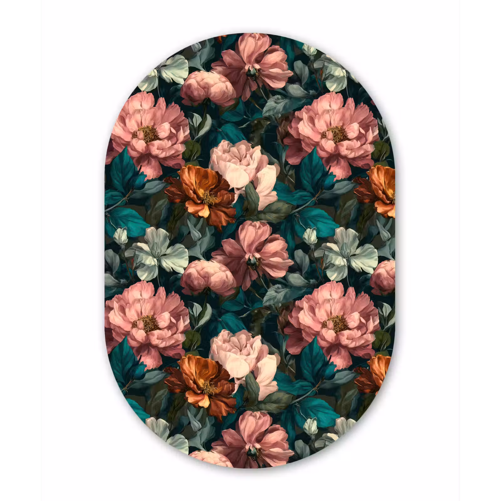 Muurovaal aluminium - Bloemen - Schilderachtig - Patroon - Roze — 1