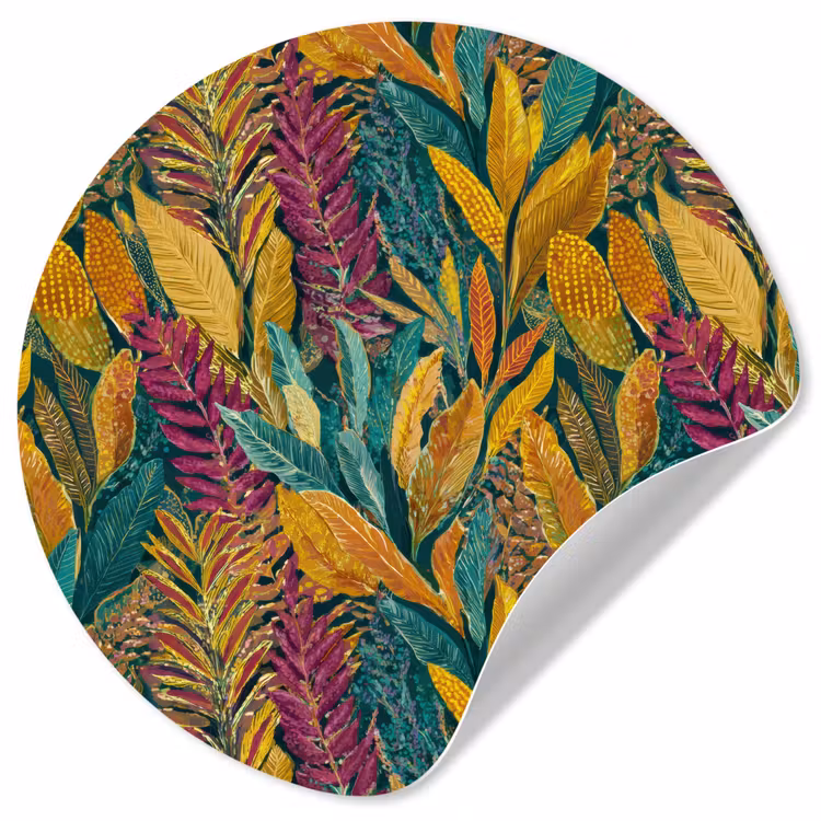 Behangcirkel - Tropische - Botanisch - Patroon - Kleurrijk - Exotisch — 1