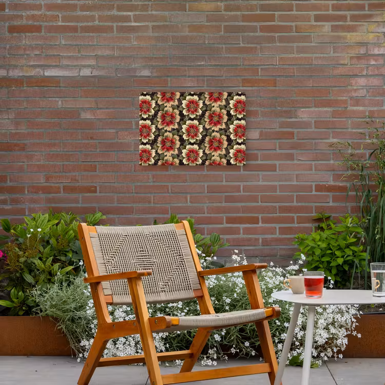 Buiten canvas - Bloemen - Klassiek - Patroon - Rood — 2