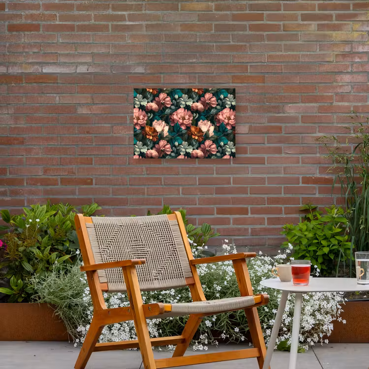 Buiten canvas - Bloemen - Schilderachtig - Patroon - Roze — 2