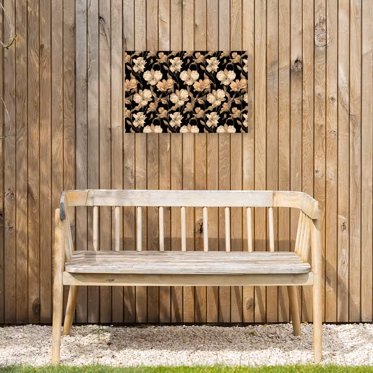 Buiten canvas - Orchideeën - Lijntekening - Patroon - Beige - Zwart — 3