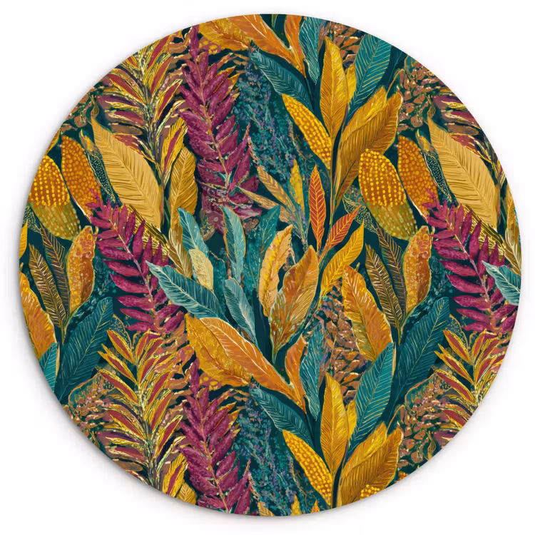 Muurcirkel - Tropische - Botanisch - Patroon - Kleurrijk - Exotisch — 1