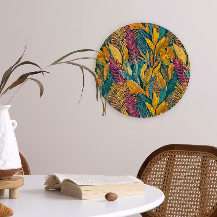 Muurcirkel - Tropische - Botanisch - Patroon - Kleurrijk - Exotisch — 4