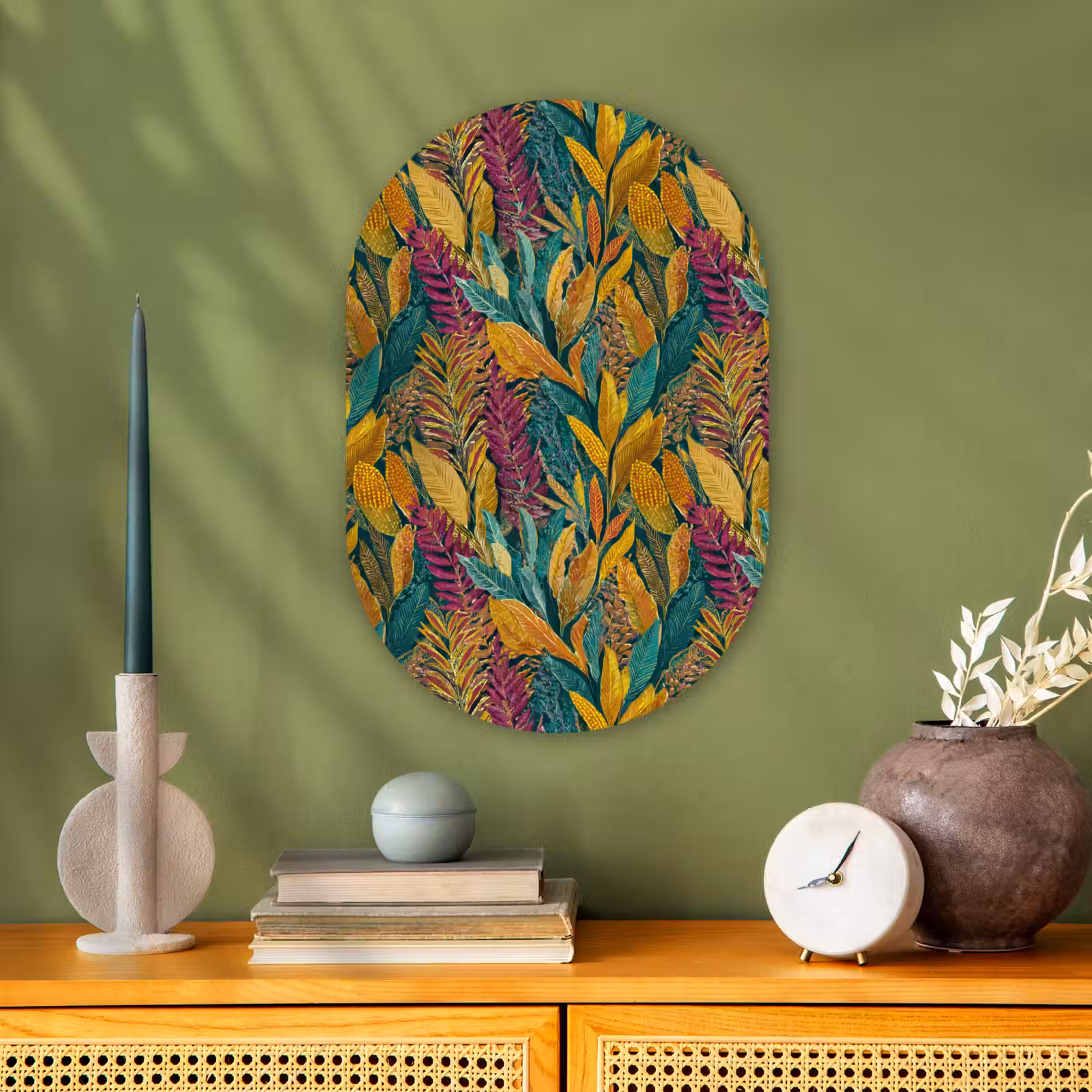 Muurovaal - Kunststof - Tropische - Botanisch - Patroon - Kleurrijk - Exotisch — 1
