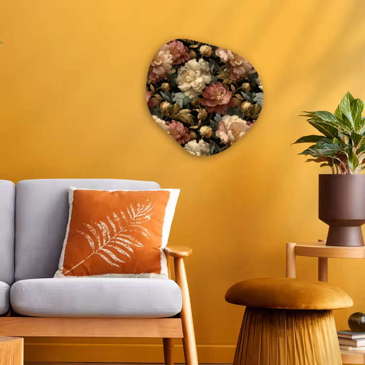 Organisch schilderij - Forex - Bloemen - Barok - Patroon - Roze - Crème — 3