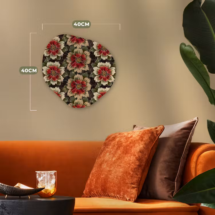 Organisch schilderij - Forex - Bloemen - Klassiek - Patroon - Rood — 4