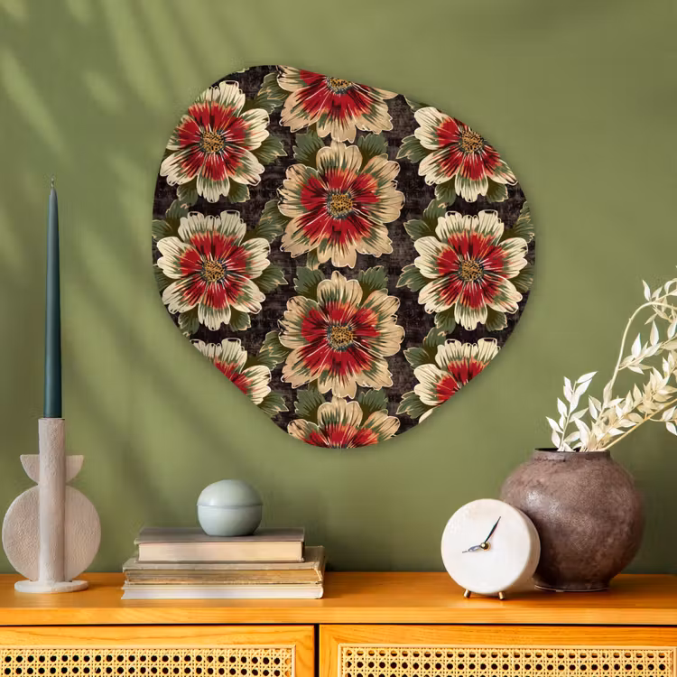 Organische schilderij - Aluminium - Bloemen - Klassiek - Patroon - Rood — 2