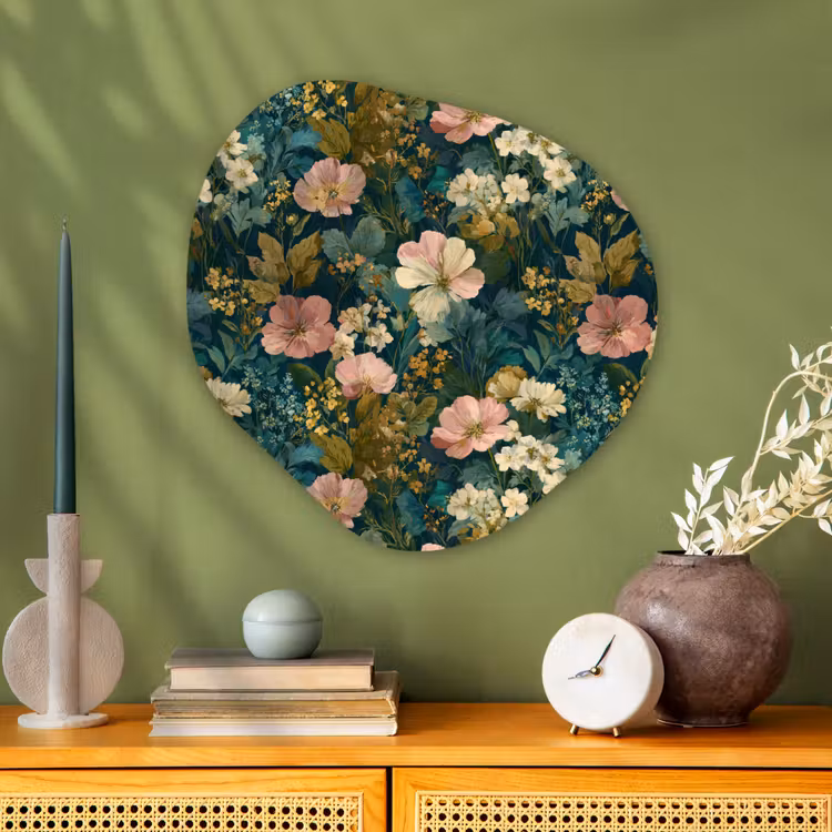 Organische schilderij - Aluminium - Wilde bloemen - Botanisch - Patroon - Roze - Romantisch — 2
