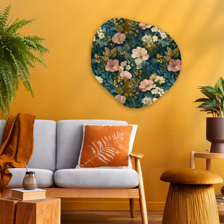Organische schilderij - Aluminium - Wilde bloemen - Botanisch - Patroon - Roze - Romantisch — 3