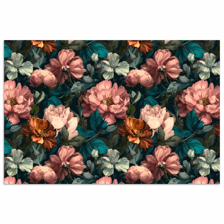 Poster - Bloemen - Schilderachtig - Patroon - Roze — 1